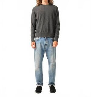 NEW CORRIDOR cashmere crewneck sweater in charcoal